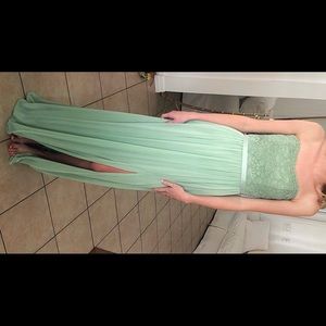 Meadow Green David’s Bridal Bridesmaid dress